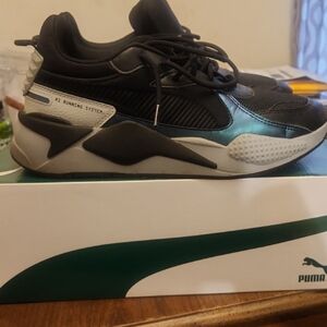 Puma Black and Silver Athletic Shoes